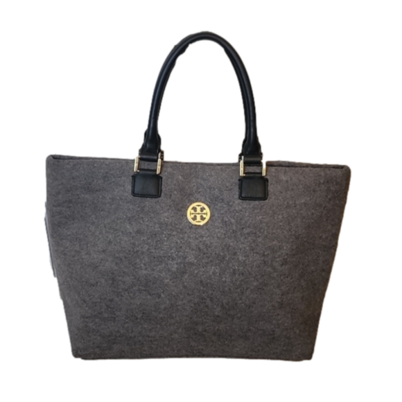 Tory Burch Handbags - IUC Tory Burch felt tote. Grey black silver